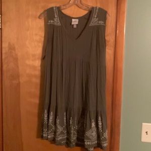 Olive Green sleeveless dress